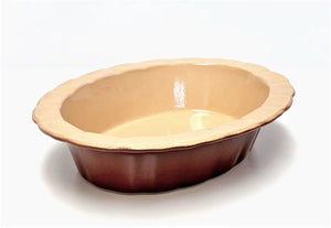 Oval Pie Dish with Fluted Edge by Poterie Renault