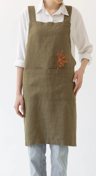 Linen Crossback Apron