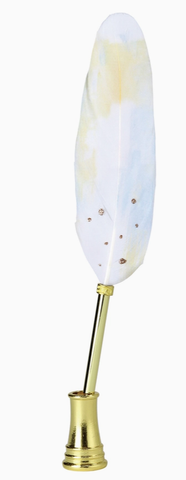 Quill Ballpoint Pen & Stand: Yellow Sparkling