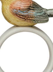 Napkin Ring w/ Perched Bird, 4 Styles