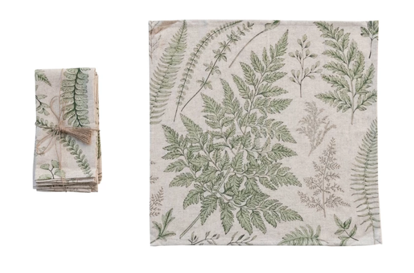 Cotton & Linen Printed Napkins, Set of 4