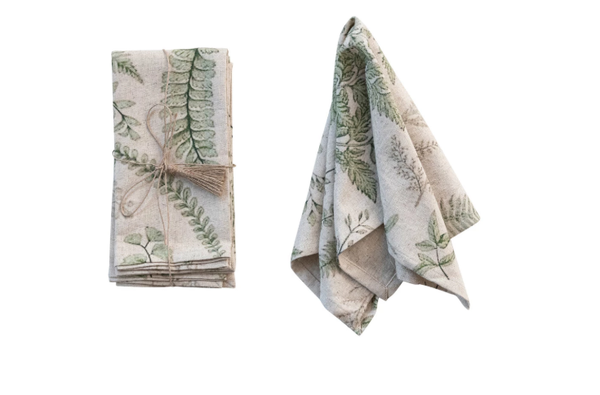 Cotton & Linen Printed Napkins, Set of 4