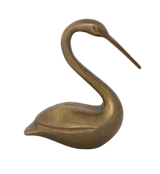 Cast Aluminum Bird, Antique Brass
