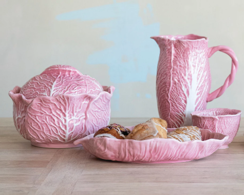 2-1/2 Quart Cabbage Shaped Tureen, Pink