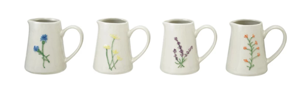 Embossed Creamer with Botanicals, 4 Styles
