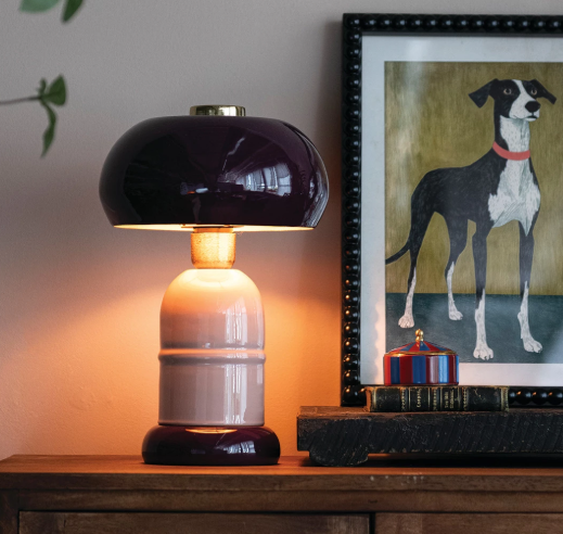 Enameled Metal Table Lamp