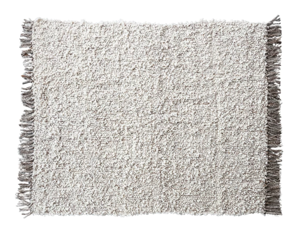 Woven New Zealand Wool Blend Shag Throw