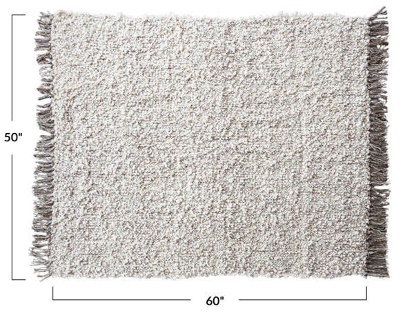 Woven New Zealand Wool Blend Shag Throw