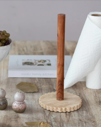 Acacia Wood Paper Towel Holder