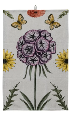 Tea Towel with Animals & Botanicals, 3 Styles