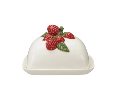 Butter Dish with Raspberry Shaped Handle