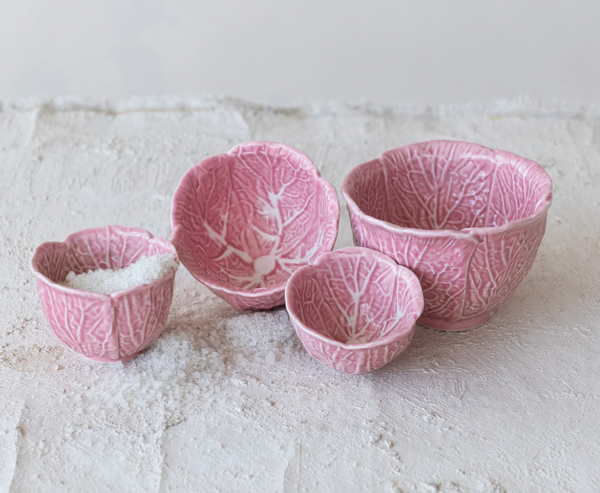 Cabbage Shaped Prep Bowls, Pink, Set of 4