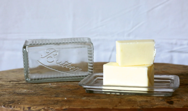 Pressed Glass Butter Dish