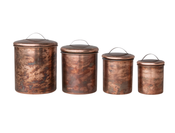 Stainless Steel Canisters, Oxidized Copper Finish  |  4 Sizes