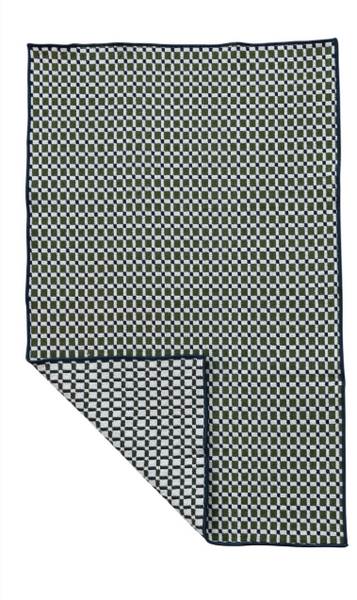 Woven Cotton Tea Towel with Pattern & Stitched Edge, 2 Styles