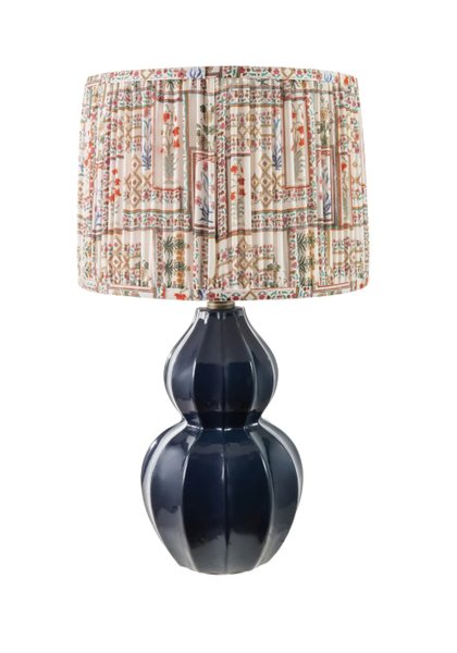 Stoneware Table Lamp with Fabric Shade & Inline Switch