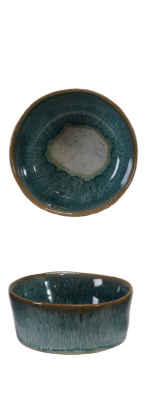 Small Stoneware Dish with Reactive Glaze, 4 colors