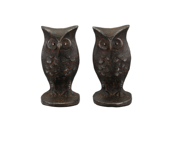 Pair of Cast Iron Owl Shaped Bookends