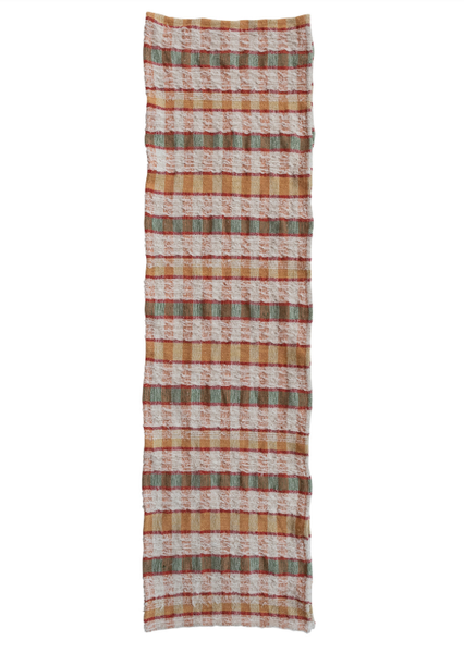 Woven Cotton Slub & Wool Striped Table Runner