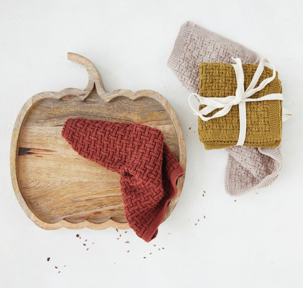 Cotton Knit Dish Cloths, Set of 3