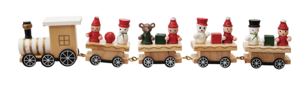 Wood Train with Holiday Passengers