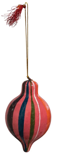 Hand-Painted Paper Mache Finial Ornament