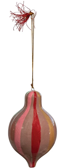Hand-Painted Paper Mache Finial Ornament