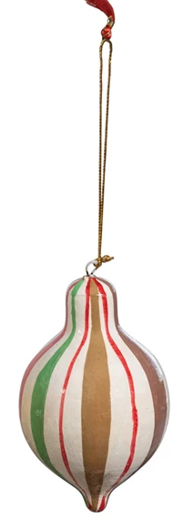 Hand-Painted Paper Mache Finial Ornament