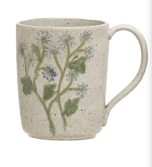 12 oz. Hand-Painted Botanical Mug