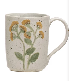 12 oz. Hand-Painted Botanical Mug