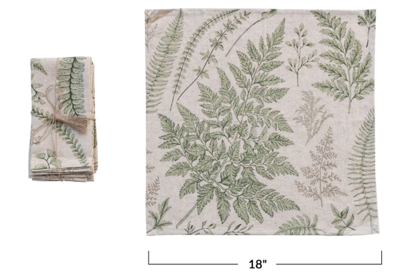 Cotton & Linen Printed Napkins, Set of 4