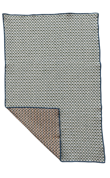 Woven Cotton Tea Towel with Pattern & Stitched Edge, 2 Styles