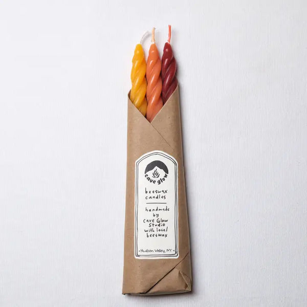 Beeswax Spiral Tapers | Set of 3