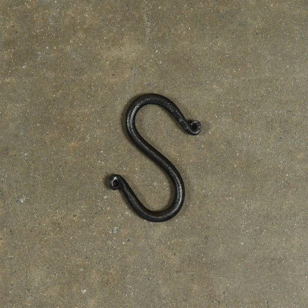 Forged Iron Link S Hook - 3 in - Antique Black