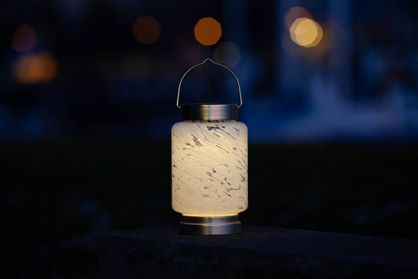 Boaters Lantern - 7.5" Glass Outdoor Solar Lantern - Cylndr