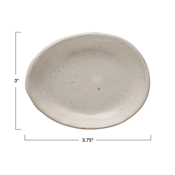 Stoneware Organic Shaped Dish, Reactive Glaze