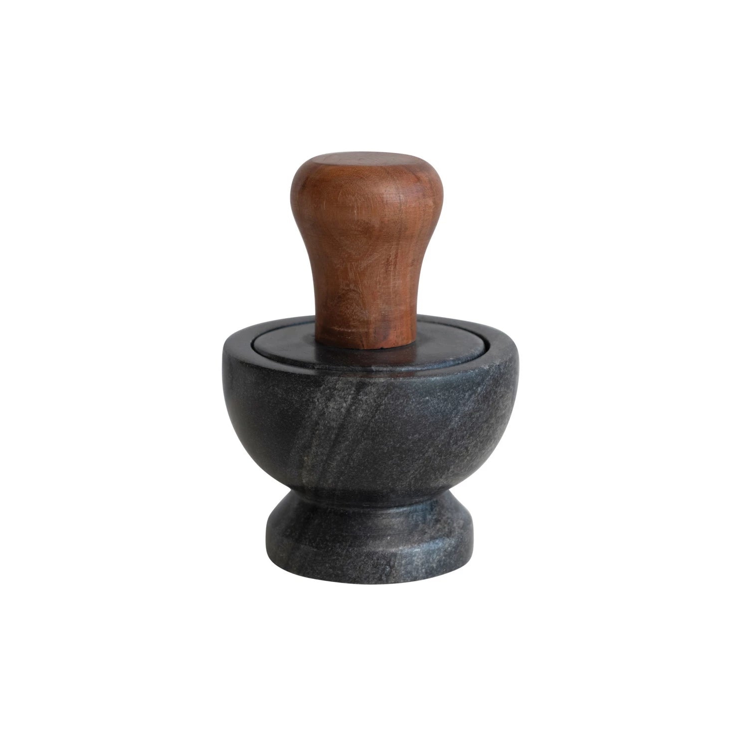 Marble Mortar & Pestle w/ Mango Wood Handle