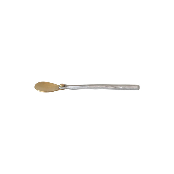 Brass Serving Spoon w/ Hammered Aluminum Handle