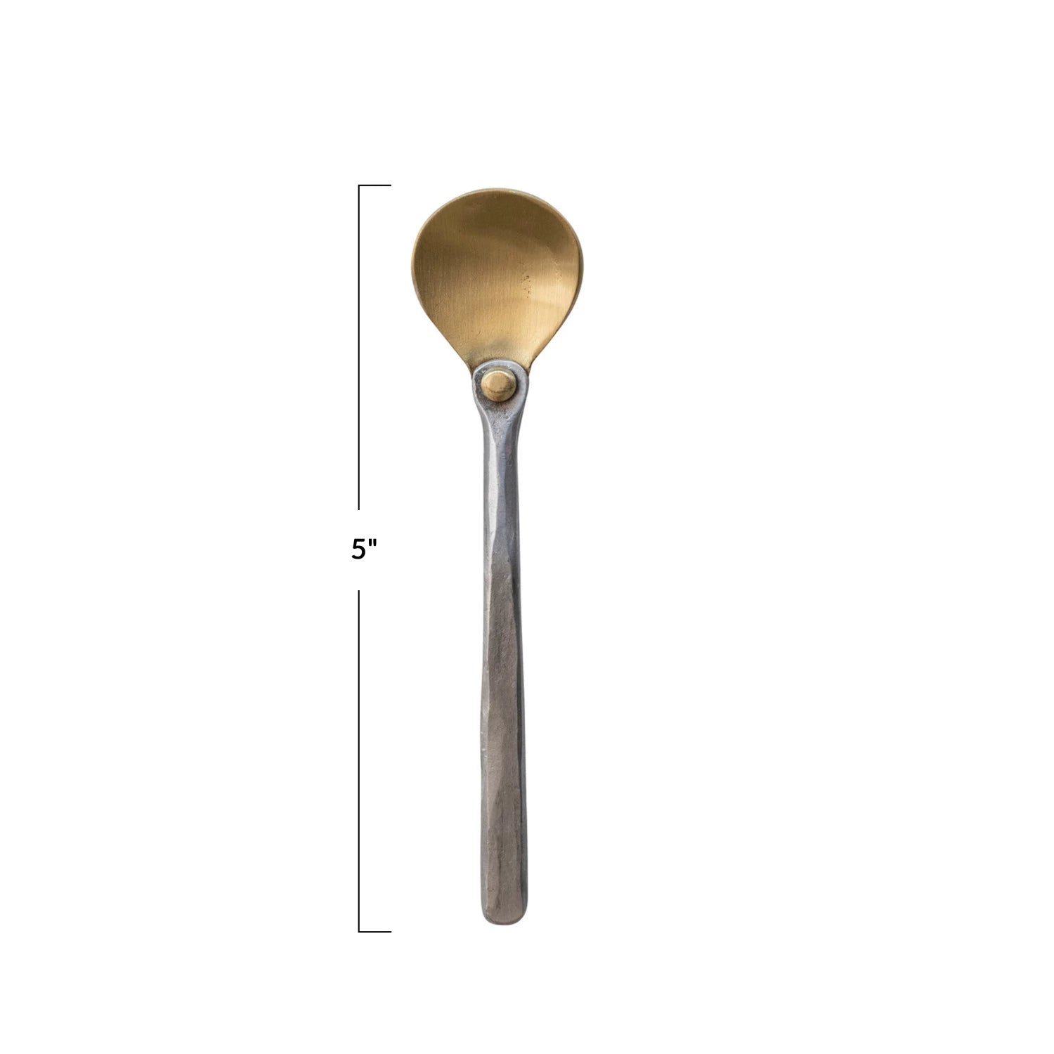 Brass Serving Spoon w/ Hammered Aluminum Handle