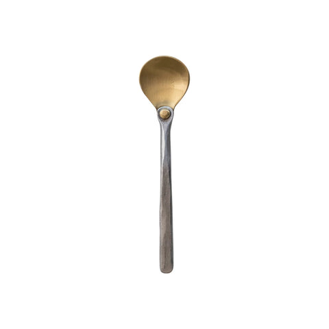 Brass Serving Spoon w/ Hammered Aluminum Handle