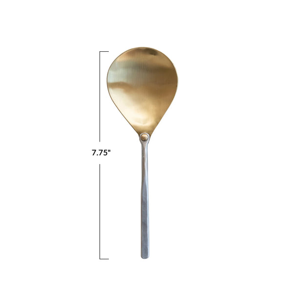 Brass Serving Spoon w/ Hammered Aluminum Handle