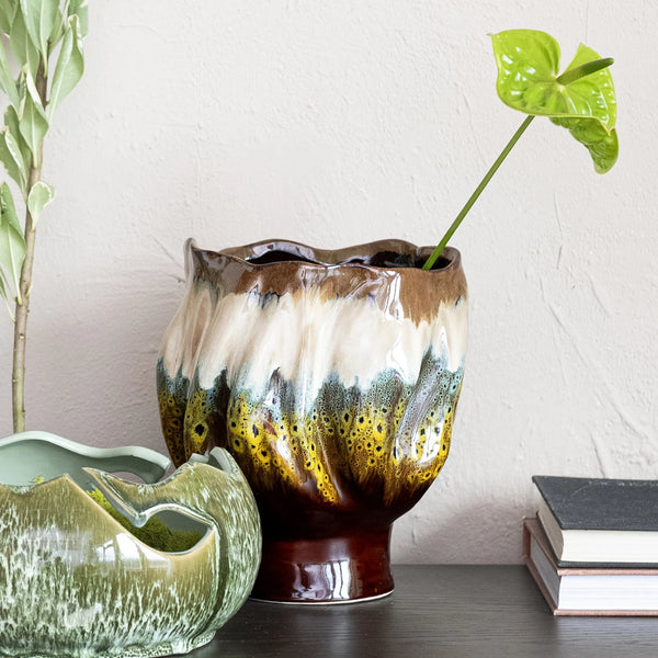 Stoneware Organic Shaped Planter/Vase