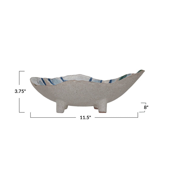 Stoneware Footed Organic Shaped Bowl