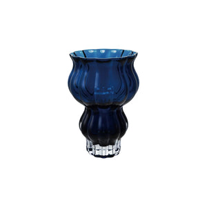 Fluted Cased Glass Vase, Blue