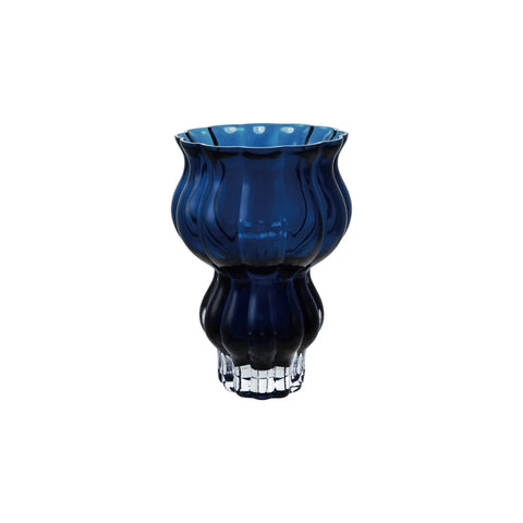 Fluted Cased Glass Vase, Blue