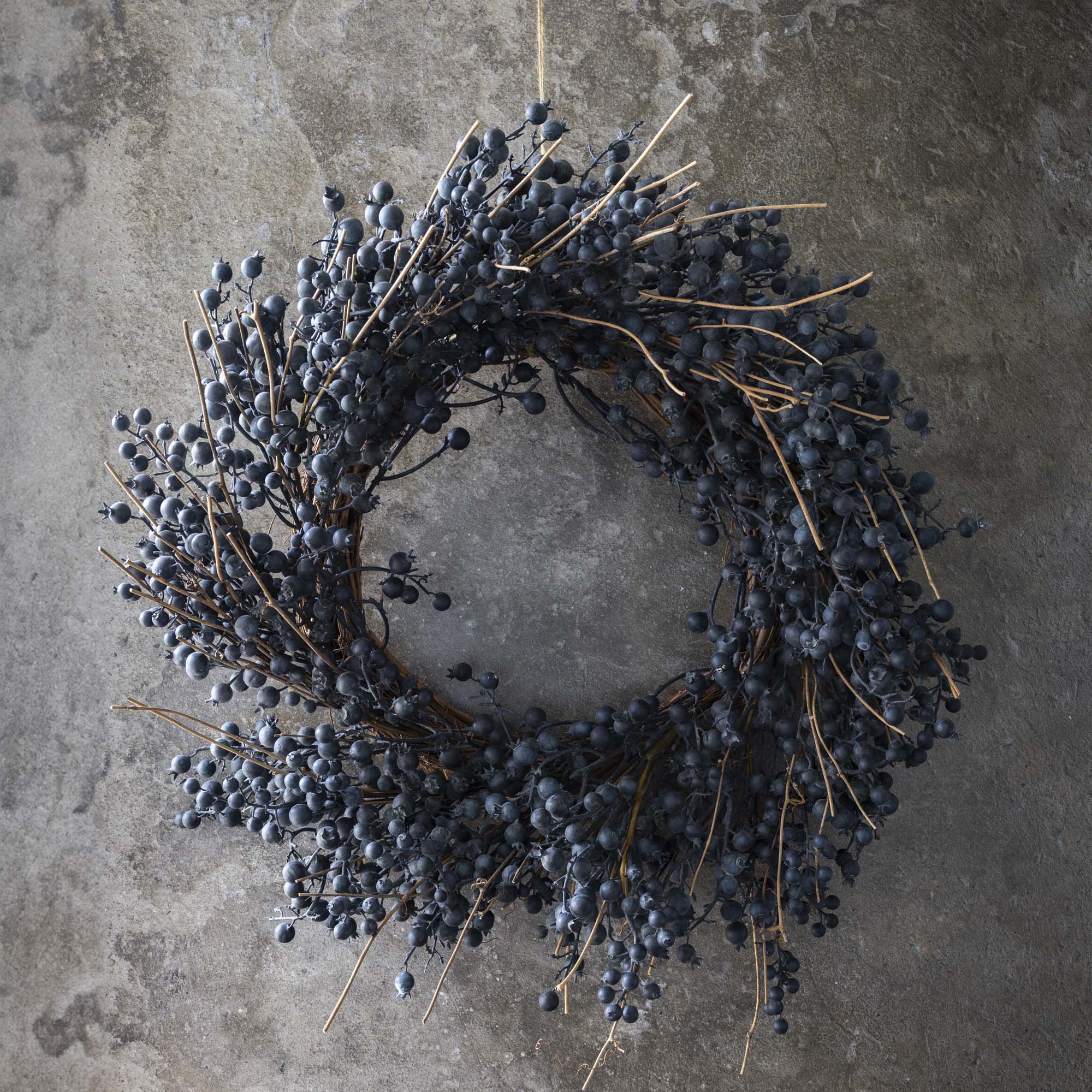 Artificial Berry Wreath, Midnight