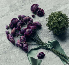 Purple Ranunculus Bunch - Artificial Stem