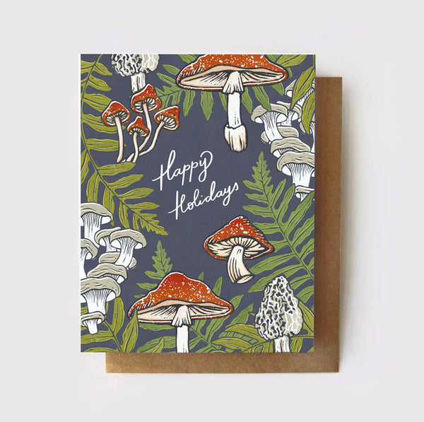 Happy Holidays - Fern + Mushroom Boxed Card Set of 8