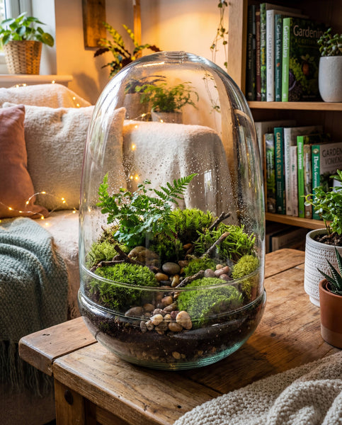 Recycled Handblown Terrarium Glass Cover Vase (7.5" x 12")