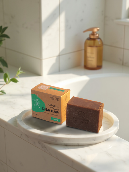 Toxin-Free Natural Vegan Basil Dish Wash Bar